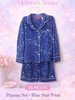 Victoria's Secret Blue Star Print Pajama Set - XS